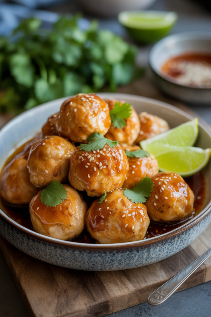 Easy Thai Baked Chicken Meatballs