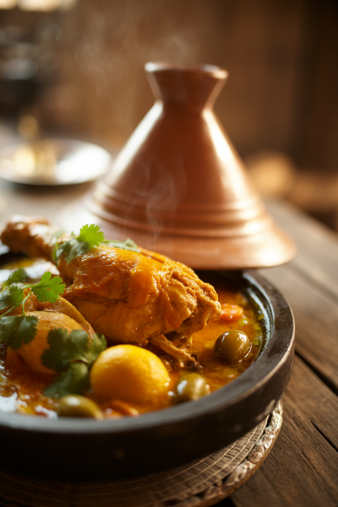Moroccan Chicken Tagine with Olives and Preserved Lemon
