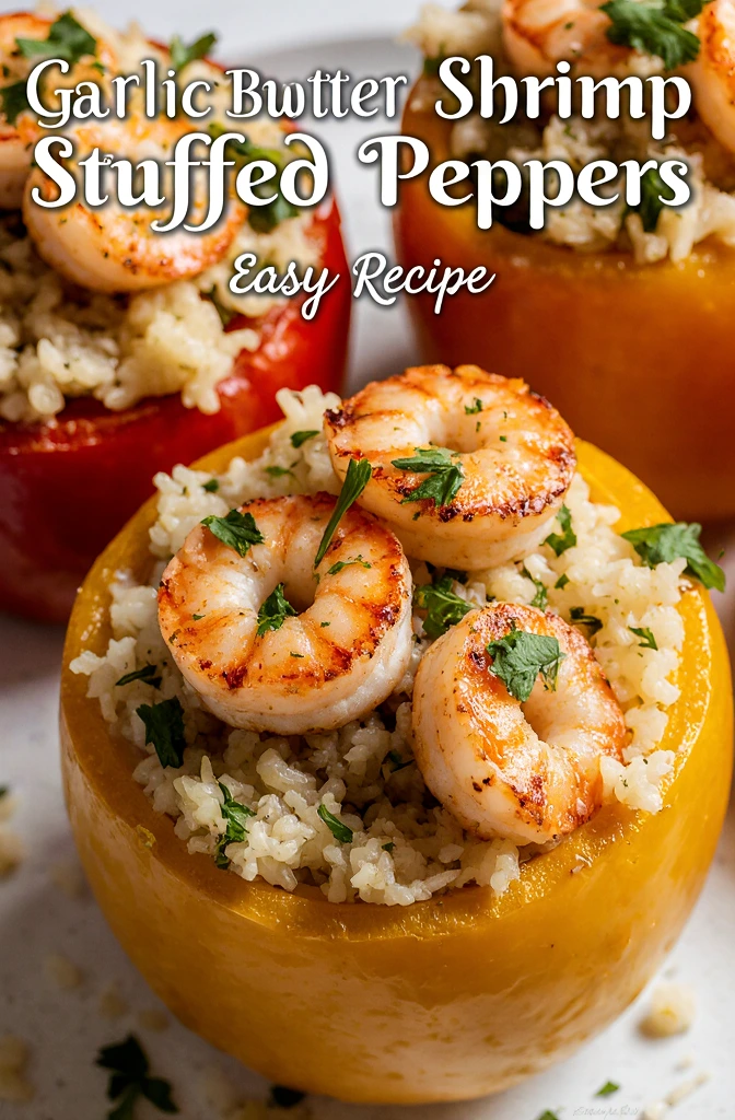 Garlic Butter Shrimp Stuffed Peppers