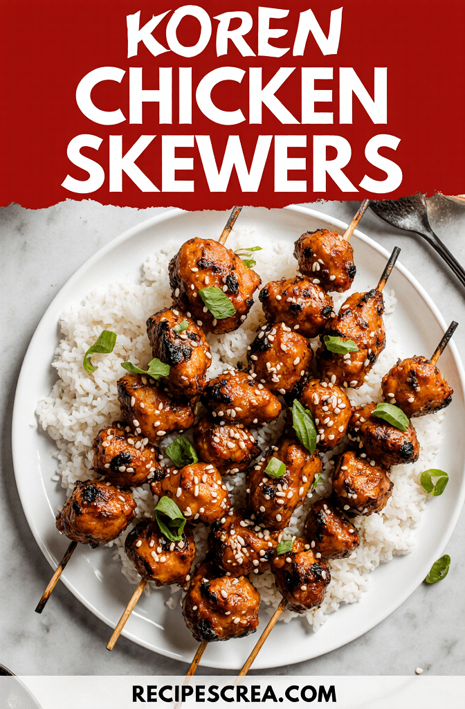 Korean Chicken Skewers with Rice