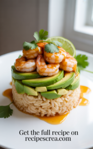 Honey Lime Shrimp & Avocado Rice Stack | Fresh, Zesty & Delicious Layers of Flavor