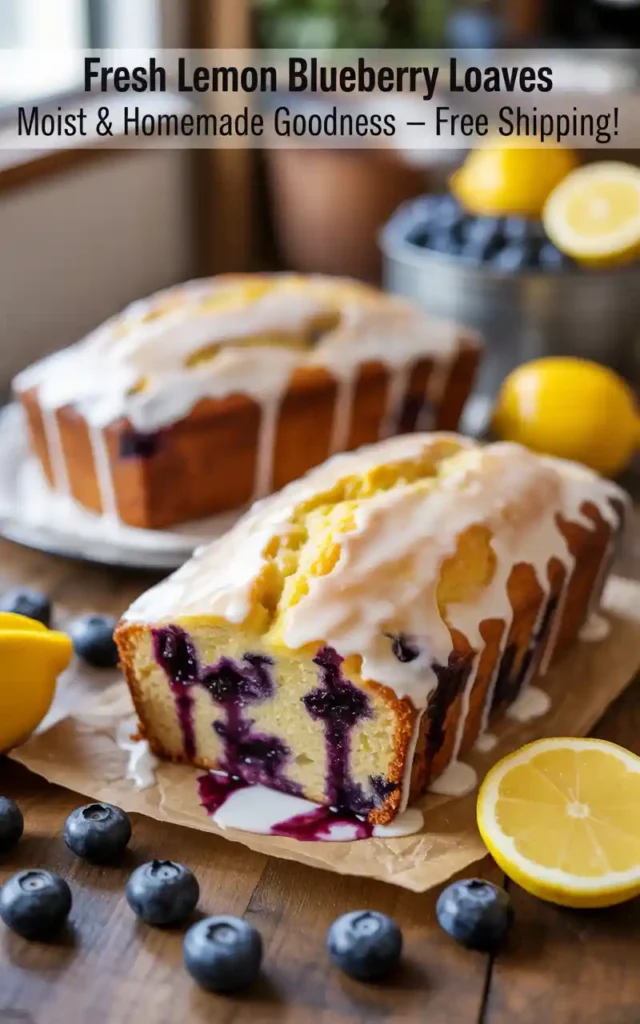 Fresh Lemon Blueberry Loaves with Glazed Lemon Icing – Moist Homemade Goodness