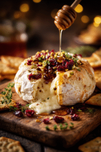 Baked Camembert with Pistachios, Cranberries & Thyme