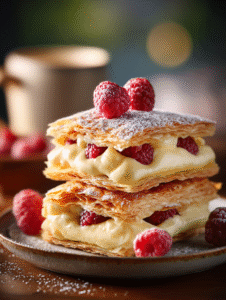 Raspberry Vanilla Mille-Feuille Delight