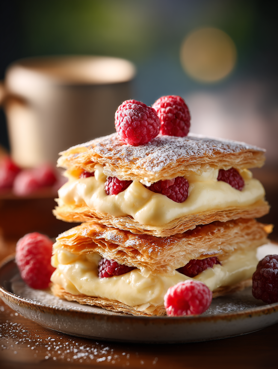 Raspberry Vanilla Mille-Feuille Delight: A Modern Twist on a French Classic