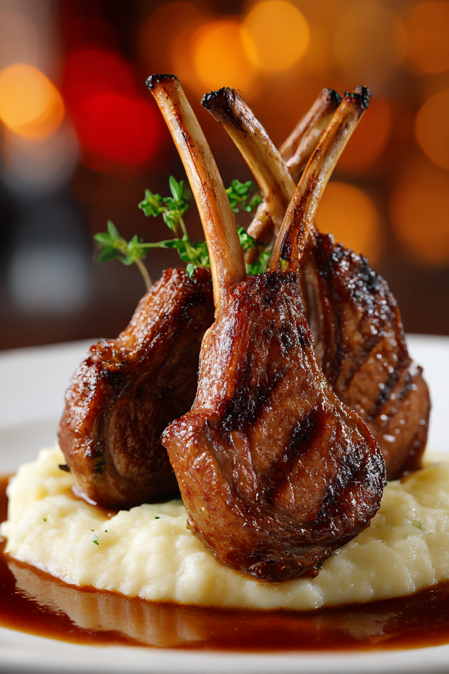 Glazed Lamb Chops on Creamy Mashed Potatoes: A Guide to Elegant Gourmet Plating